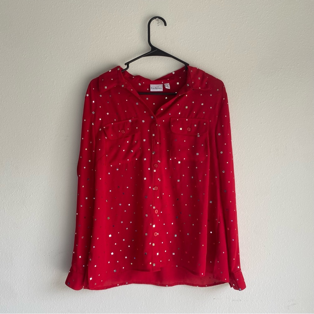 Red button Down Shirt